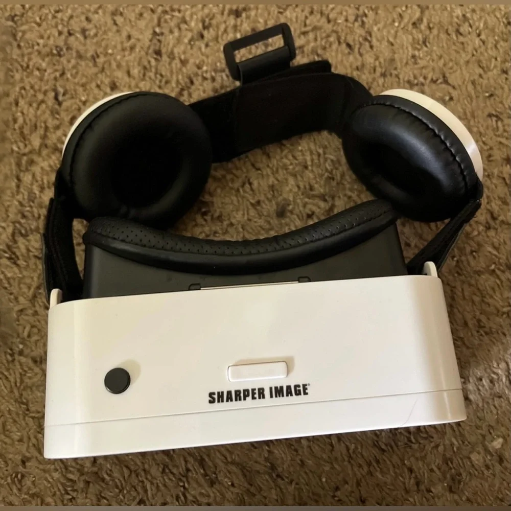 Sharper Image Black Virtual Reality Headset With Built-in Headphones